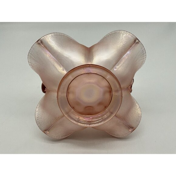 Fenton USA Velva Rose Iridescent Stretch Glass 75th Anniv. Cloverleaf Basket - Picture 12 of 15